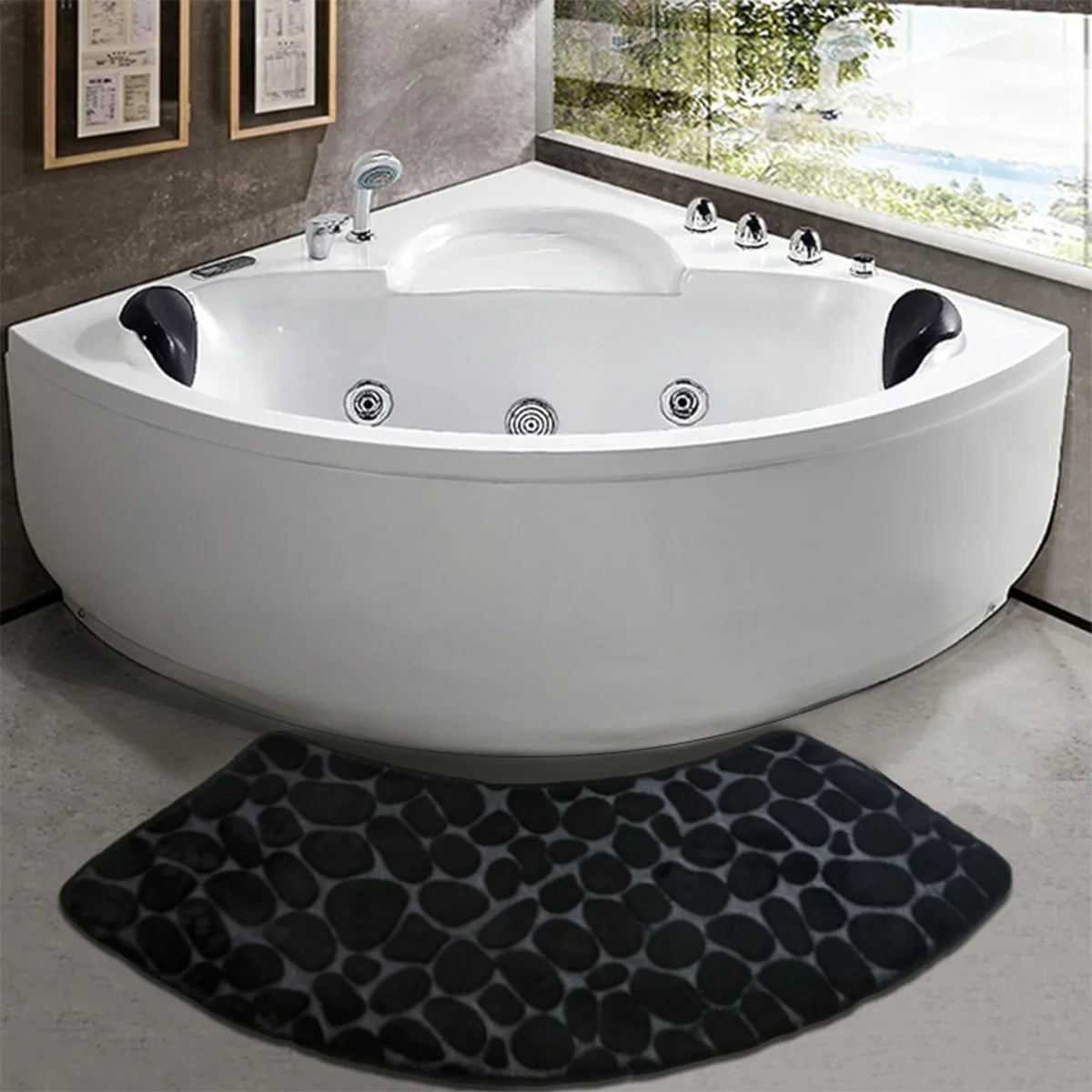 Tapis de Salle de Bain Demi-Lune