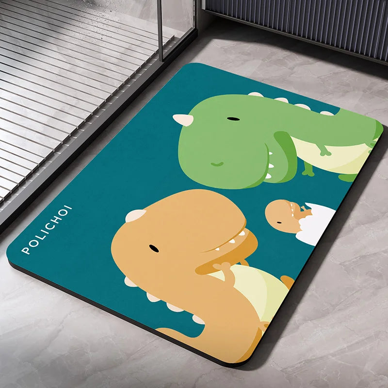 Tapis de Salle de Bain Diatomite Kids | Dinosaurs